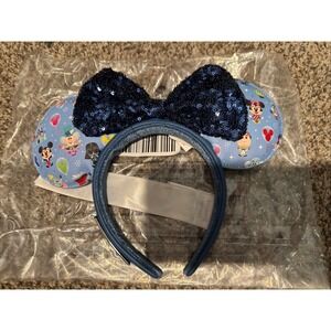 NWT Disney Loungefly Chibi-print Ears Headband Park‎ Exclusive Blue Headband